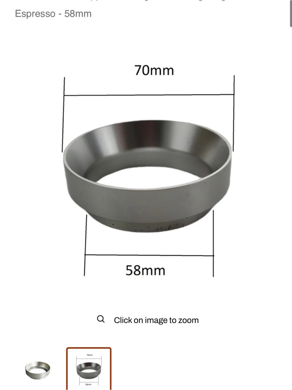 Magnetic Dosing Ring Espresso 58mm to 70mm Funnel